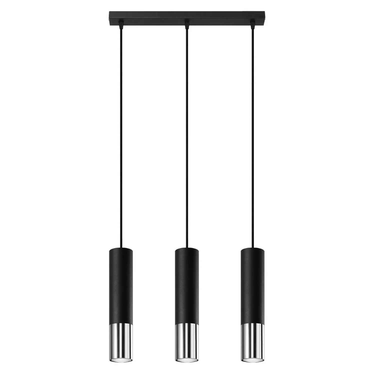 Sollux Lighting Hängeleuchte Loopez 3L Schwarz/Chrom günstig online kaufen