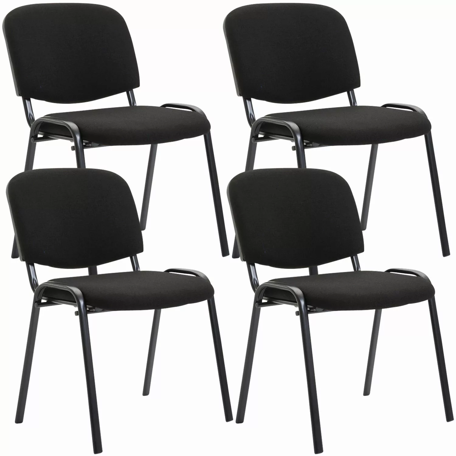 4er Set Esszimmerstuhl Ken Stoff Schwarz günstig online kaufen