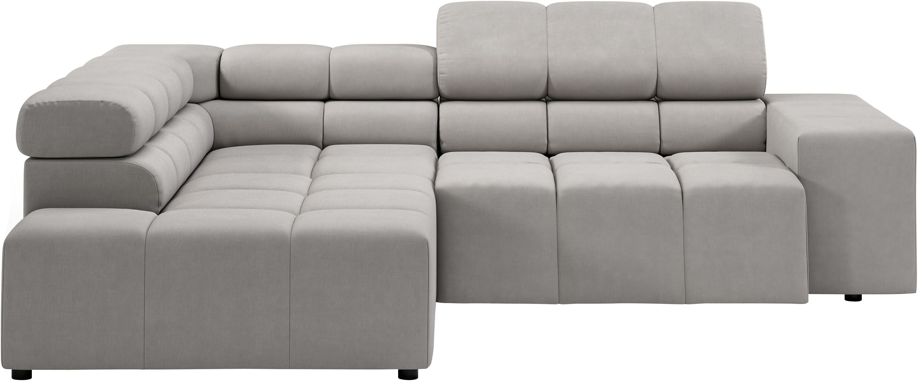 INOSIGN Ecksofa "Ancona, incl. Kopfteilverstellung + 3 Zierkissen, L-Form, günstig online kaufen