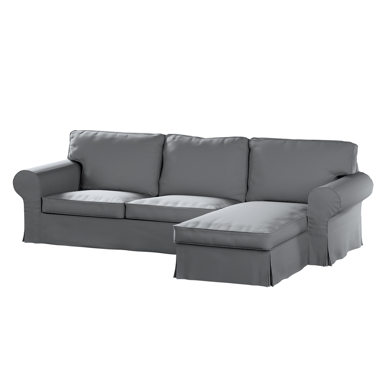 Bezug für Ektorp 2-Sitzer Sofa mit Recamiere, hellgrau, Ektorp 2-Sitzer Sof günstig online kaufen