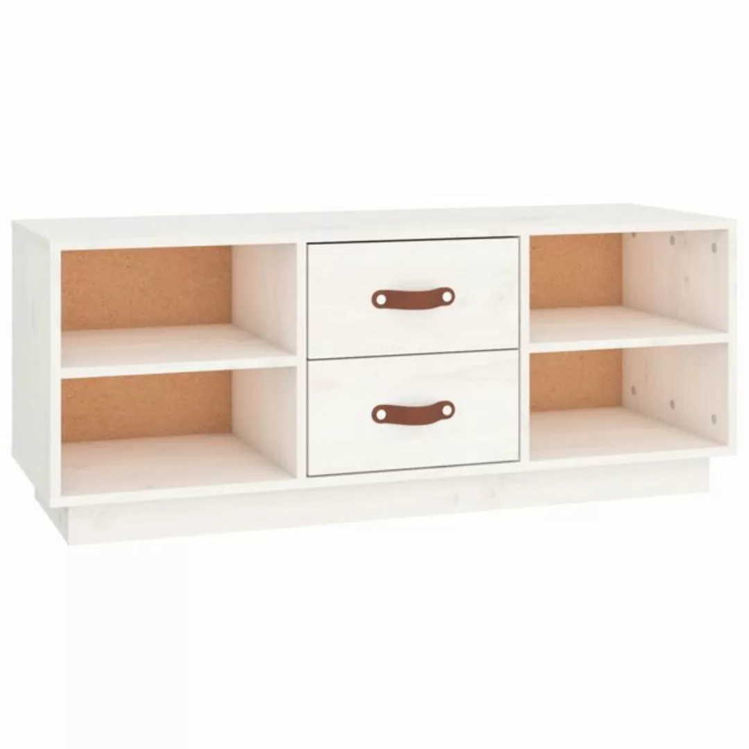 Vidaxl Tv-schrank Weiß 100x34x40 Cm Massivholz Kiefer günstig online kaufen