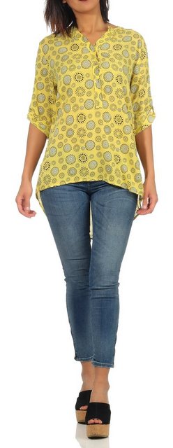 malito more than fashion Schlupfbluse 6703 Bluse mit Kreis Blumen Print 3/4 günstig online kaufen