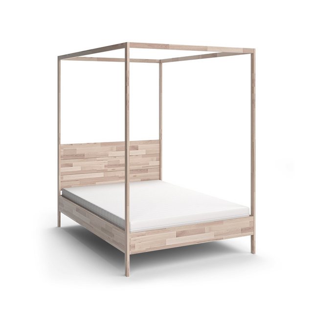 VitaliSpa® Holzbett Lotti, Naturholz, 145 x 210 cm mit Matratze günstig online kaufen