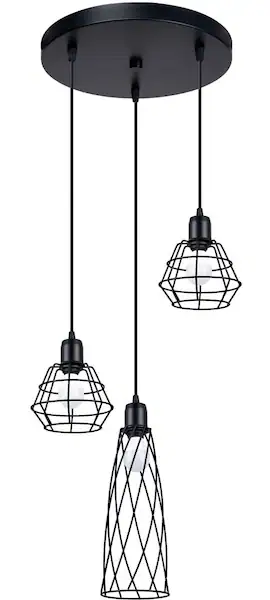 Sollux Lighting Pendelleuchten Suba 3P Schwarz günstig online kaufen