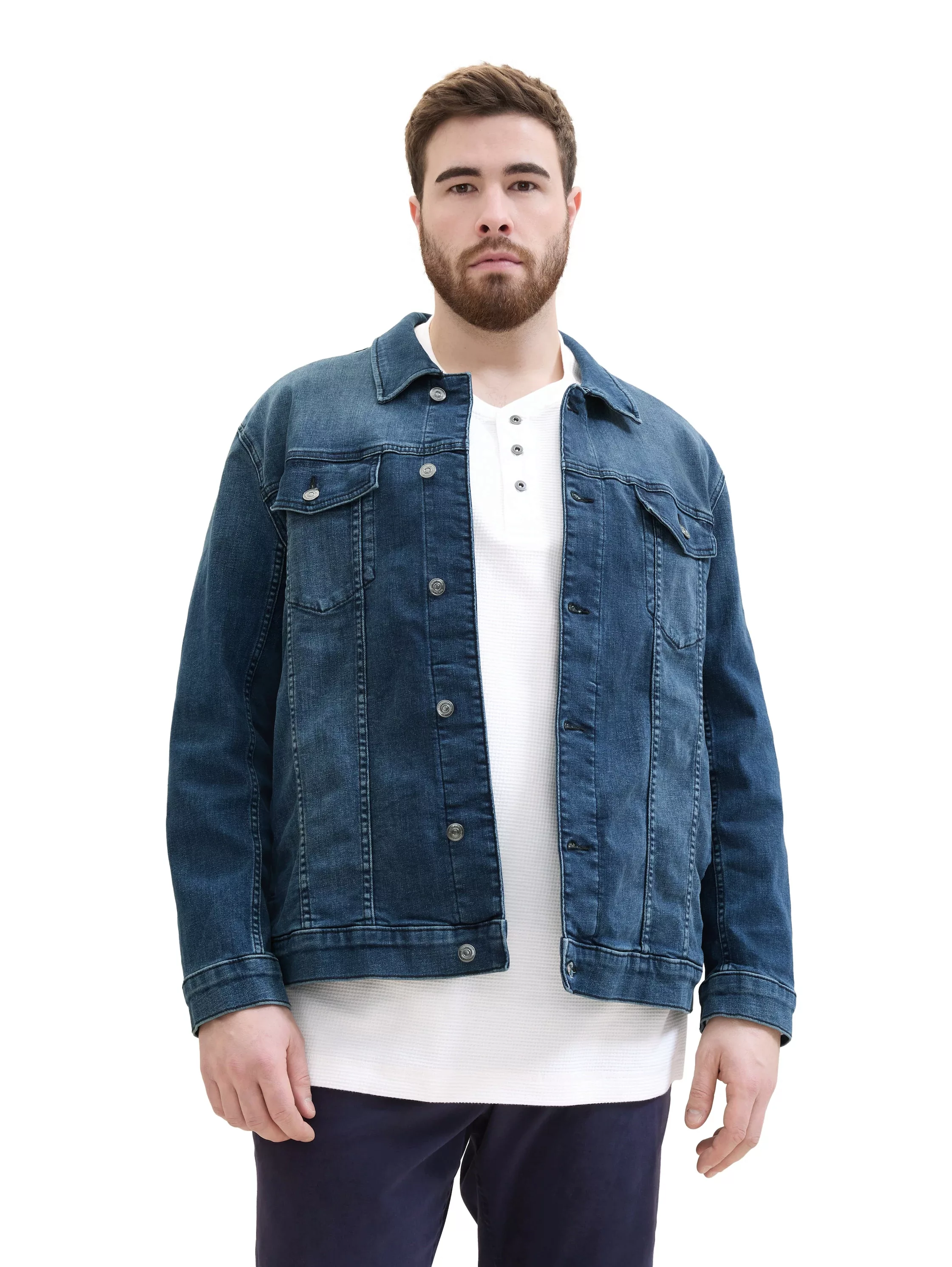 TOM TAILOR PLUS Jeansjacke mit Brusttaschen und Knopfleiste günstig online kaufen