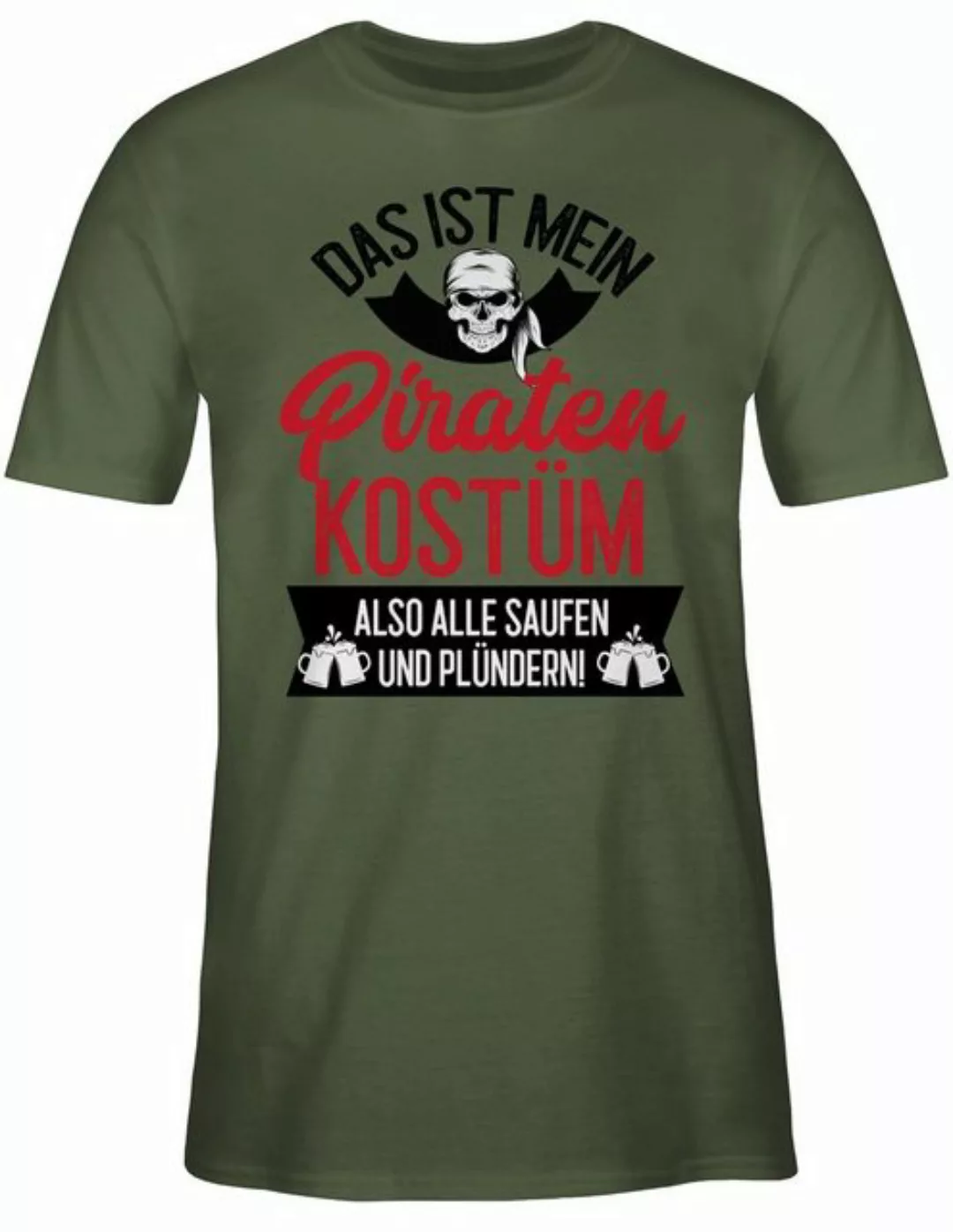 Shirtracer T-Shirt Das ist mein Piraten Kostüm - schwarz/rot Karneval & Fas günstig online kaufen