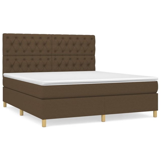 vidaXL Boxspringbett Boxspringbett mit Matratze Dunkelbraun 160x200 cm Stof günstig online kaufen