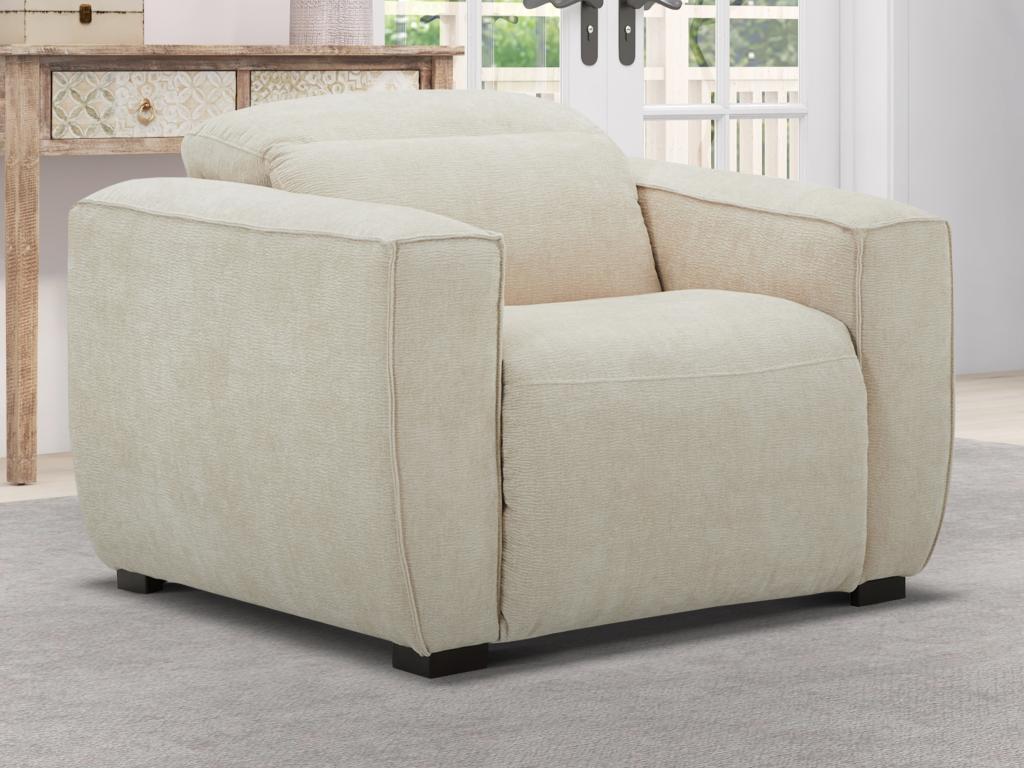 Relaxsessel elektrisch - Stoff - Beige - LAGUNDI günstig online kaufen