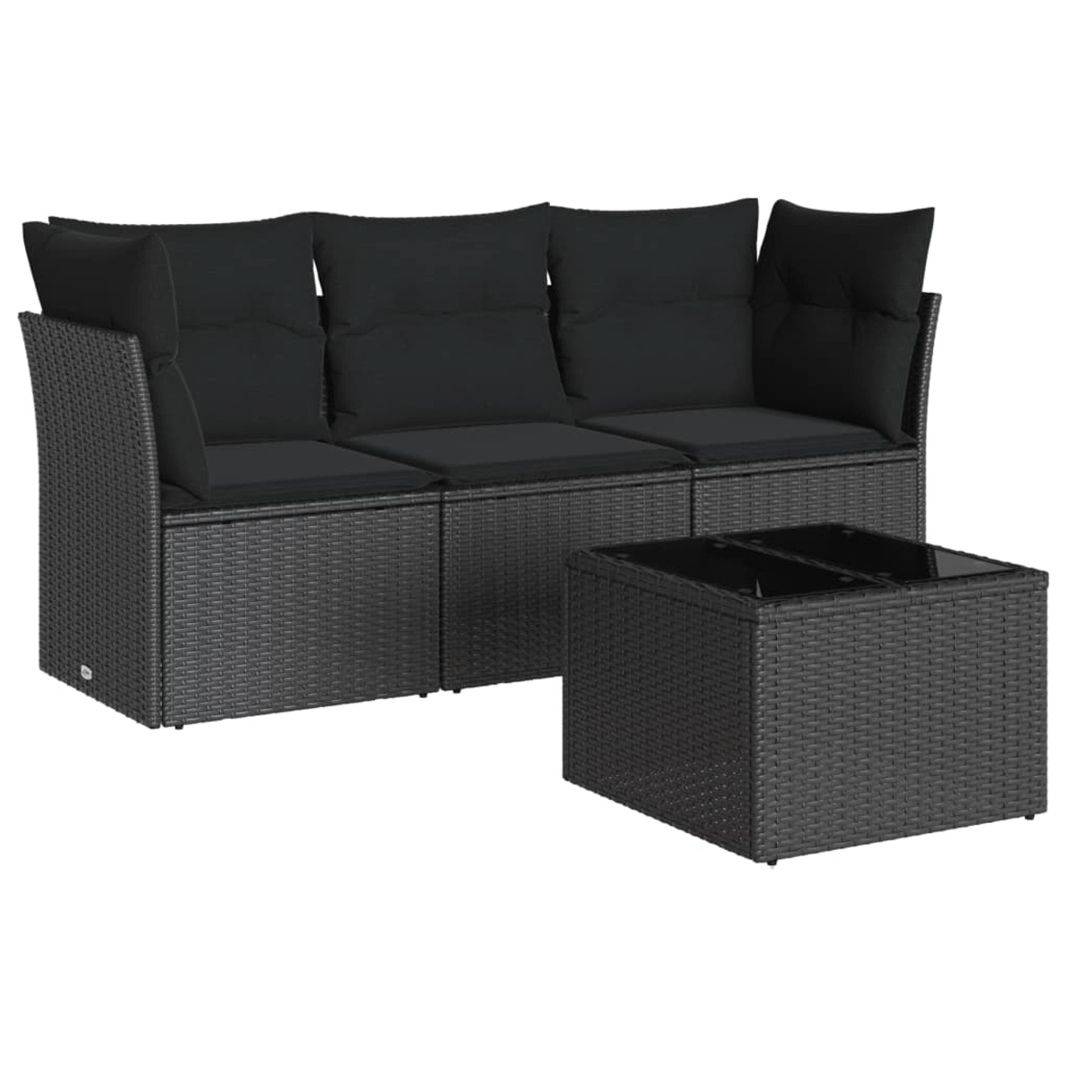 vidaXL 4-tlg Garten-Sofagarnitur mit Kissen Schwarz Poly Rattan Modell 20 günstig online kaufen