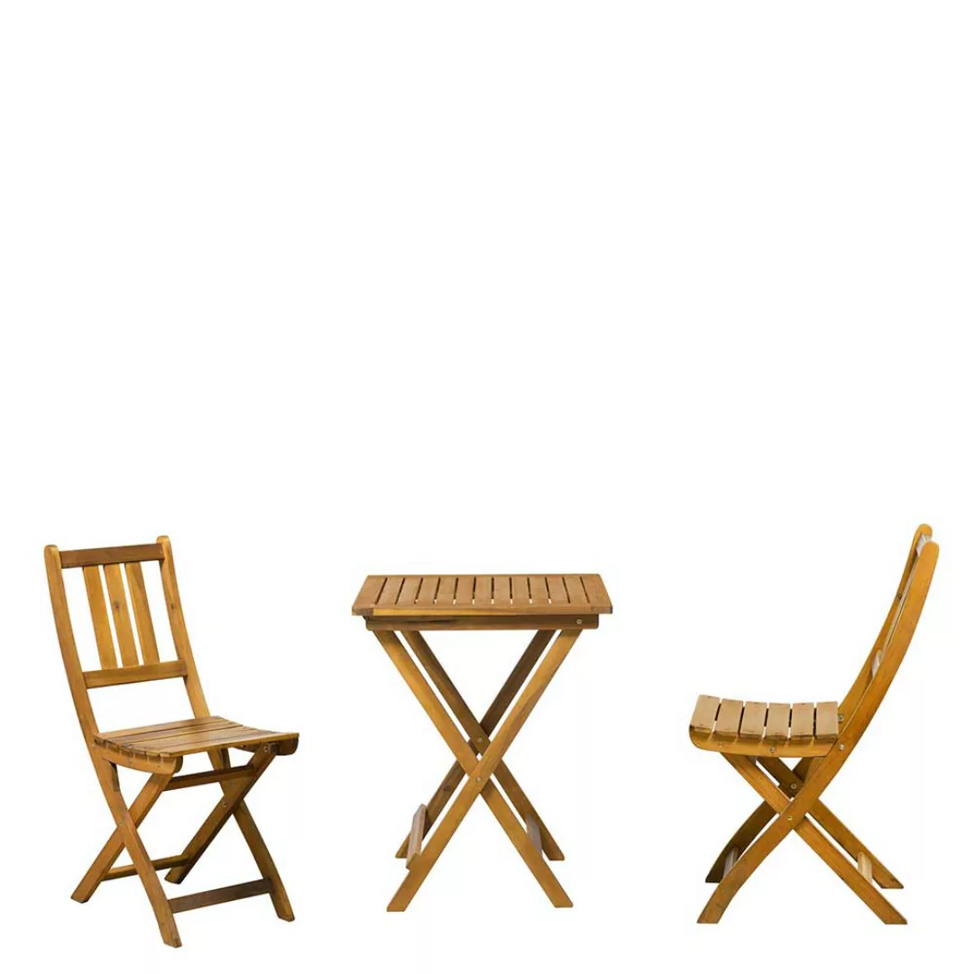 Terrassensitzgruppe aus Akazie Massivholz klappbar (dreiteilig) günstig online kaufen