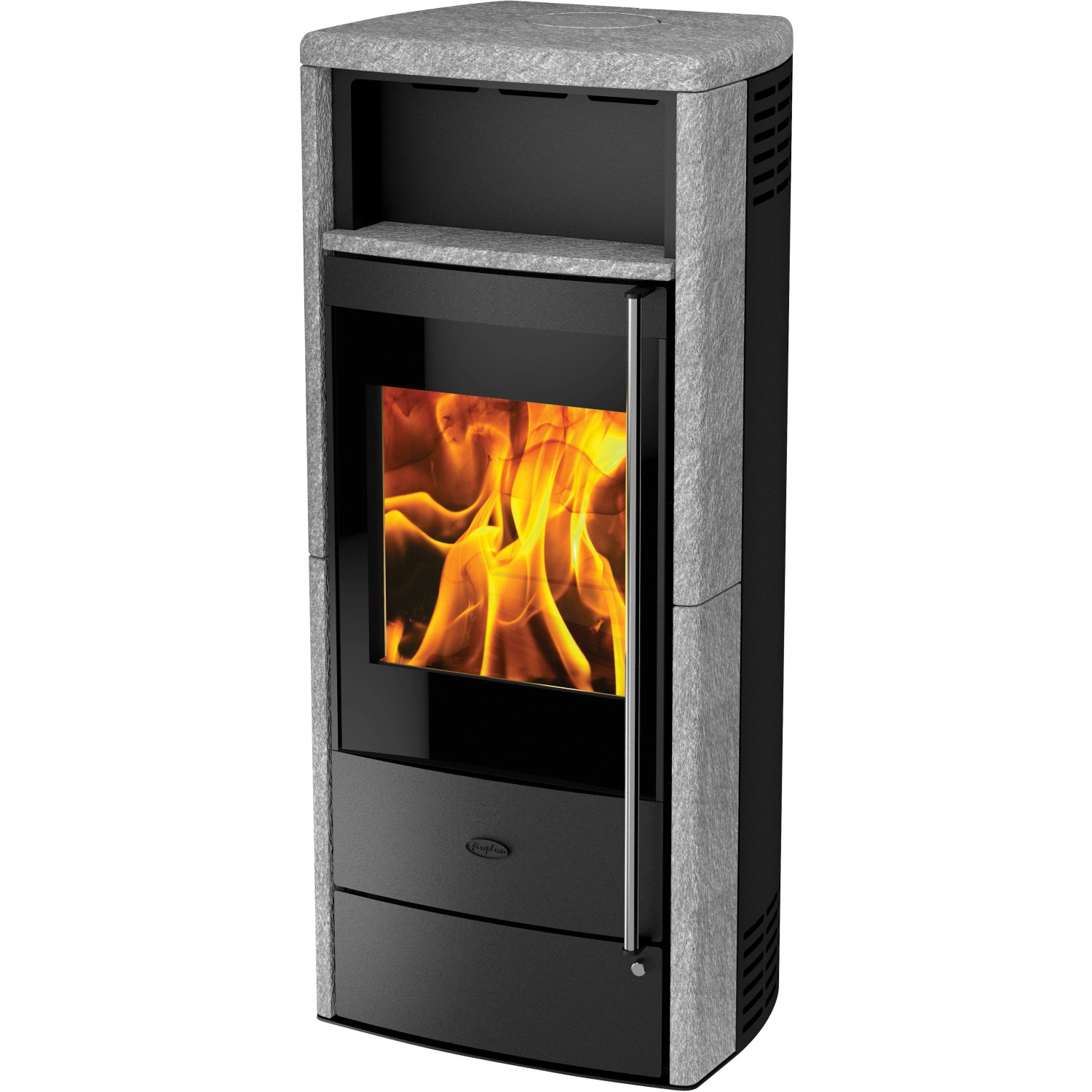 Fireplace Dauerbrand Kaminofen Teramo Speckstein Grau mit Automatik günstig online kaufen