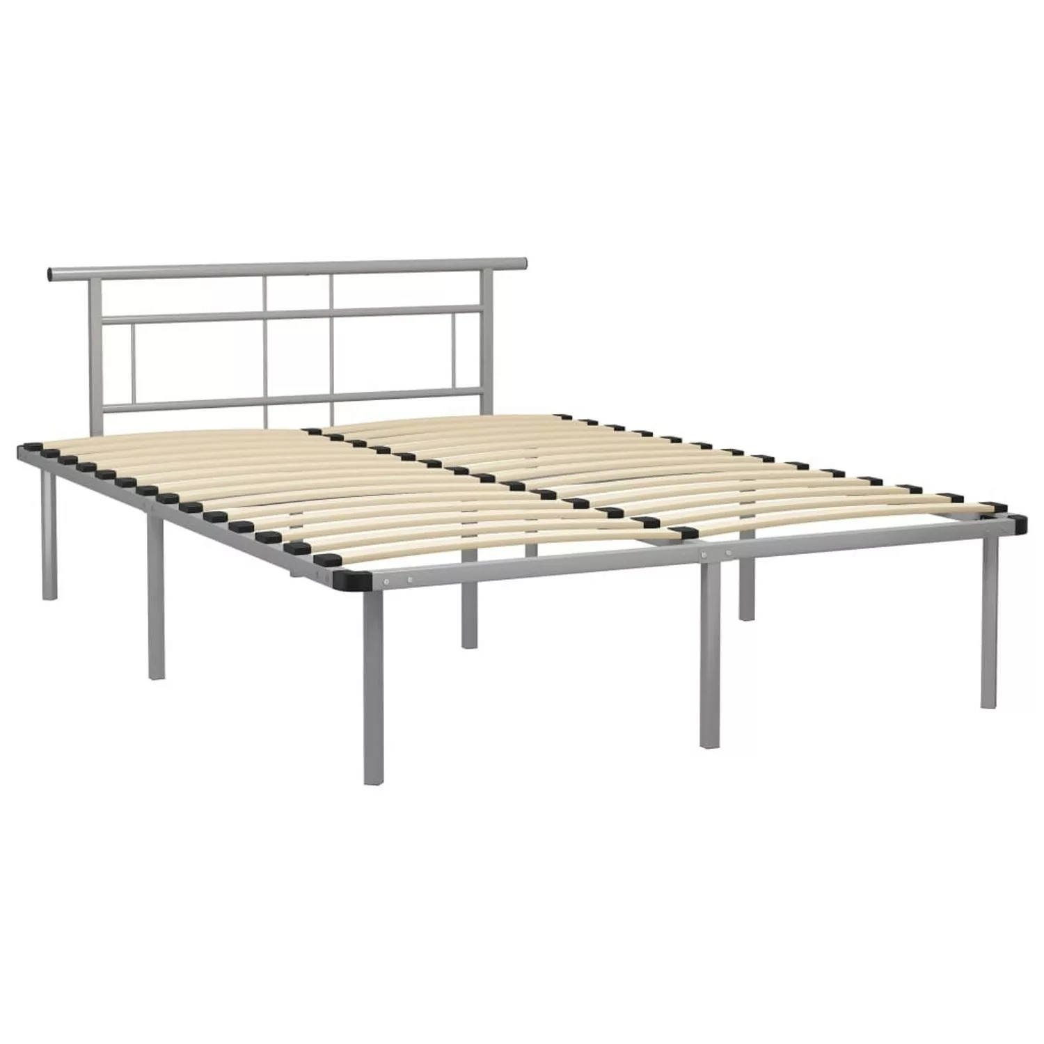 Bettgestell Grau Metall 160x200 Cm günstig online kaufen