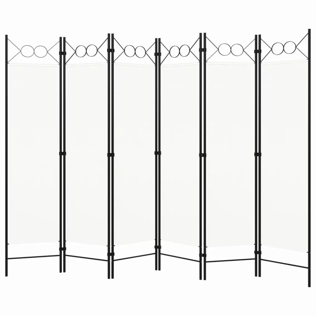 vidaXL Raumteiler 6-tlg. Raumteiler Weiß 240x180 günstig online kaufen