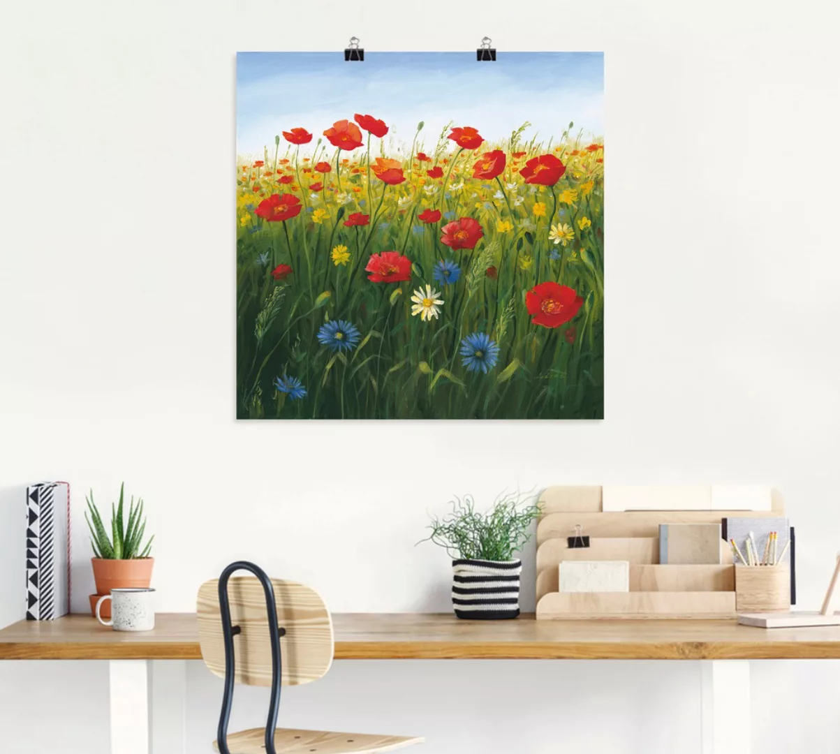 Artland Wandbild »Mohnblumen Landschaft I«, Blumenwiese, (1 St.) günstig online kaufen