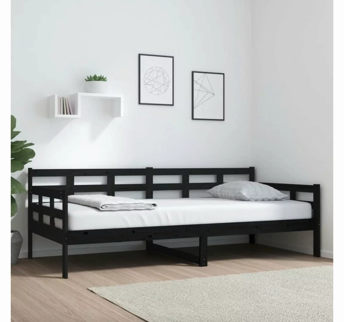 furnicato Bett Tagesbett Schwarz Massivholz Kiefer 90x200 cm günstig online kaufen