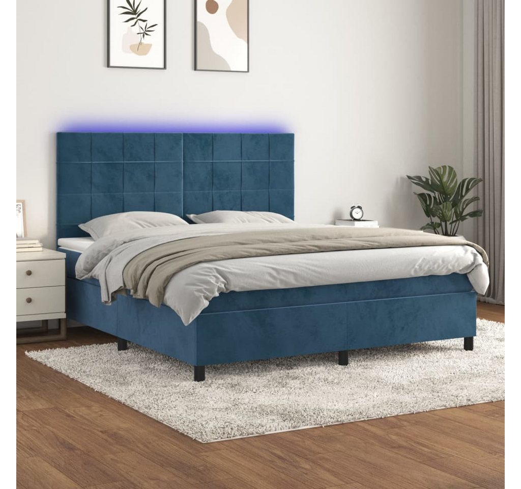 vidaXL Boxspringbett Boxspringbett mit Matratze & LED Samt (160 x 200 cm, B günstig online kaufen