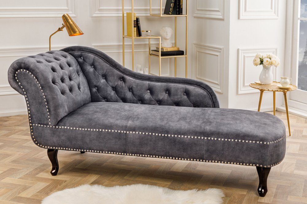 riess-ambiente Recamiere CHESTERFIELD 170cm grau / günstig online kaufen