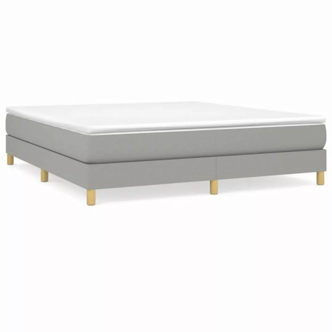 furnicato Bett Boxspringbett mit Matratze Hellgrau 180x200 cm Stoff günstig online kaufen