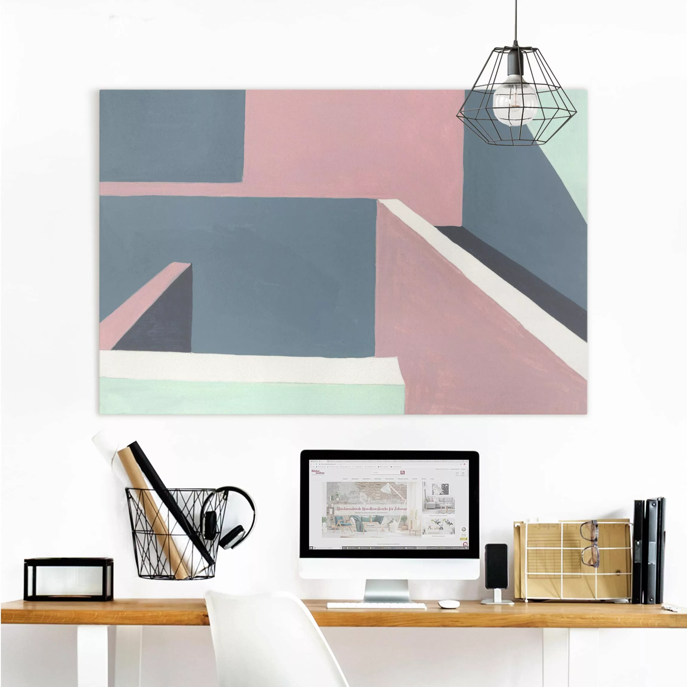 Leinwandbild Abstrakt - Querformat Schatten der Wände II günstig online kaufen