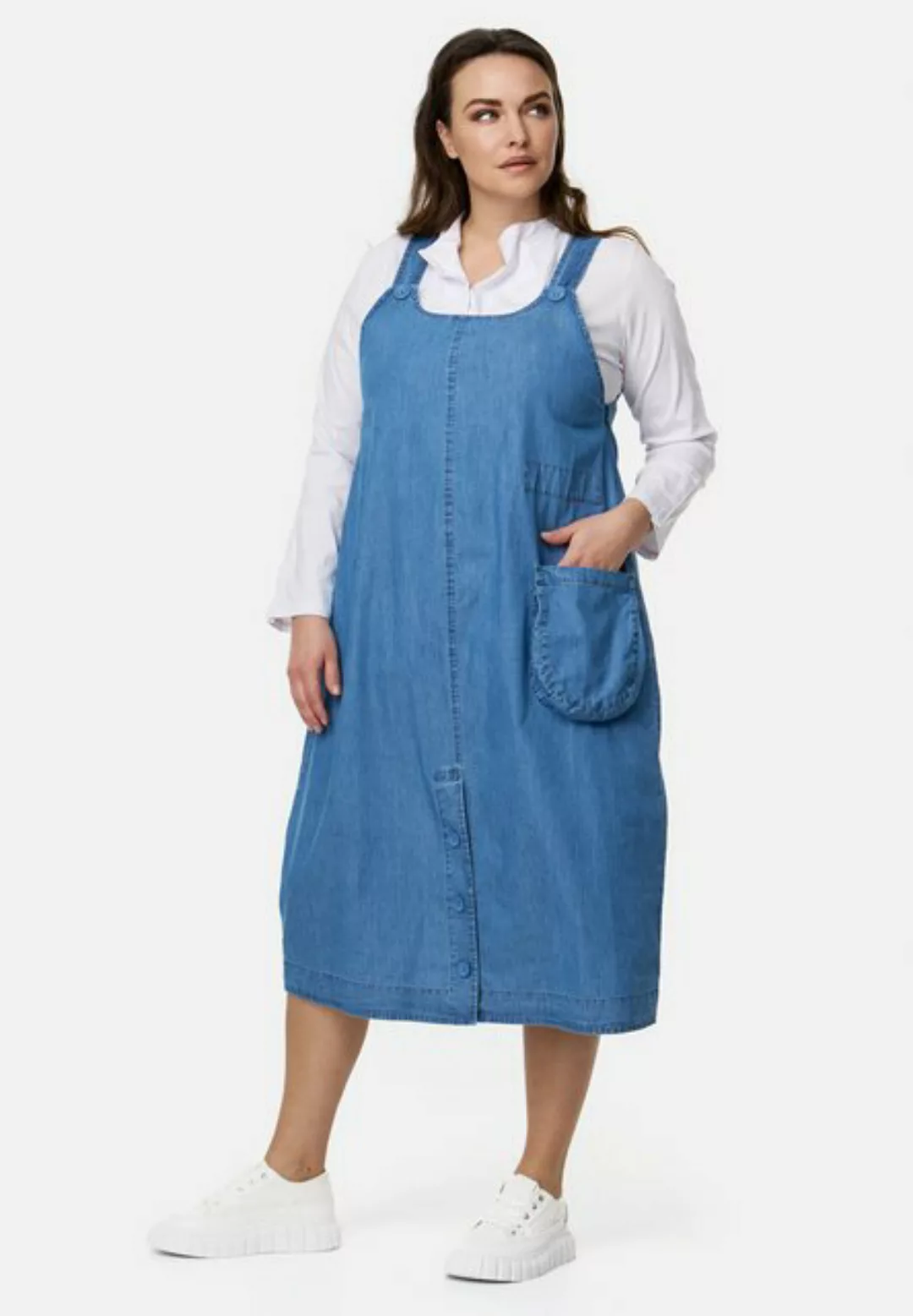 Kekoo A-Linien-Kleid Trägerkleid in Denim Look aus 100% Baumwolle günstig online kaufen