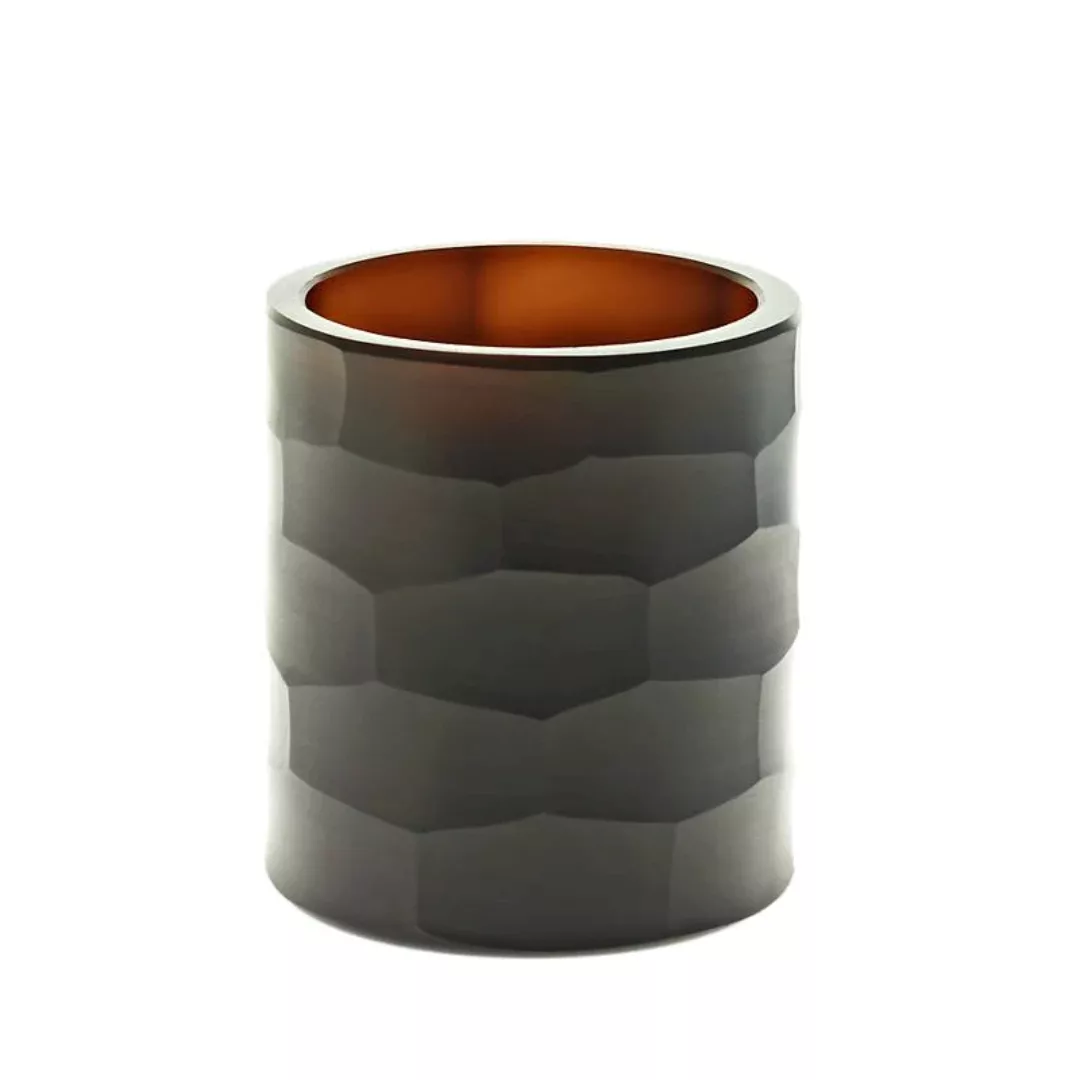 Teelichtglas Kerzenhalter Votiv Windlicht Moonlight Höhe 9,5cm braun Handma günstig online kaufen
