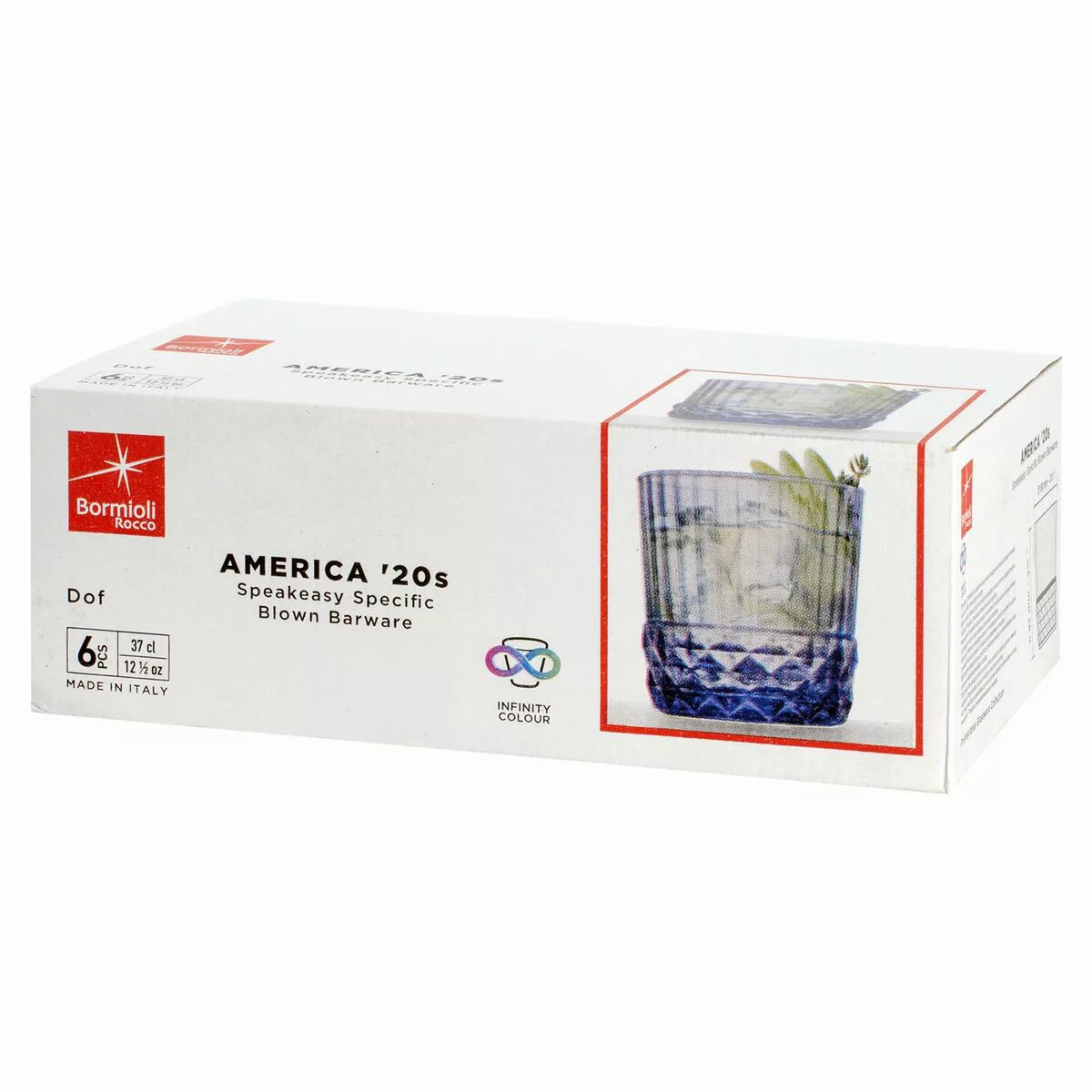 Gläserset Bormioli Rocco America'20s Blau 6 Stück Glas (370 Ml) günstig online kaufen