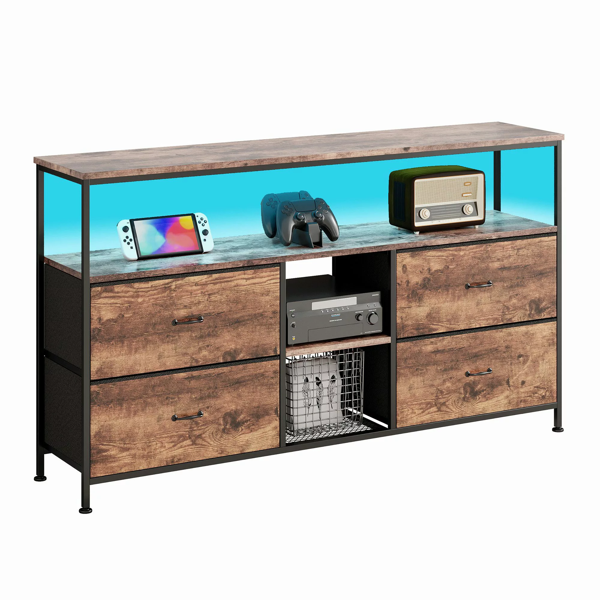 FUROKOY TV-Schrank Lowboard TV-Bank mit LED-Beleuchtung günstig online kaufen