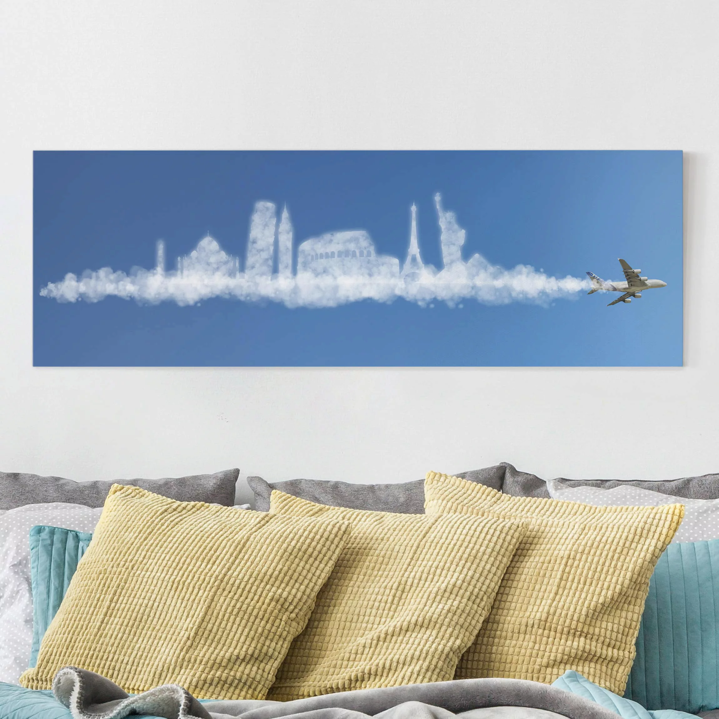 Leinwandbild Architektur & Skyline - Panorama Traumreise in den Wolken günstig online kaufen