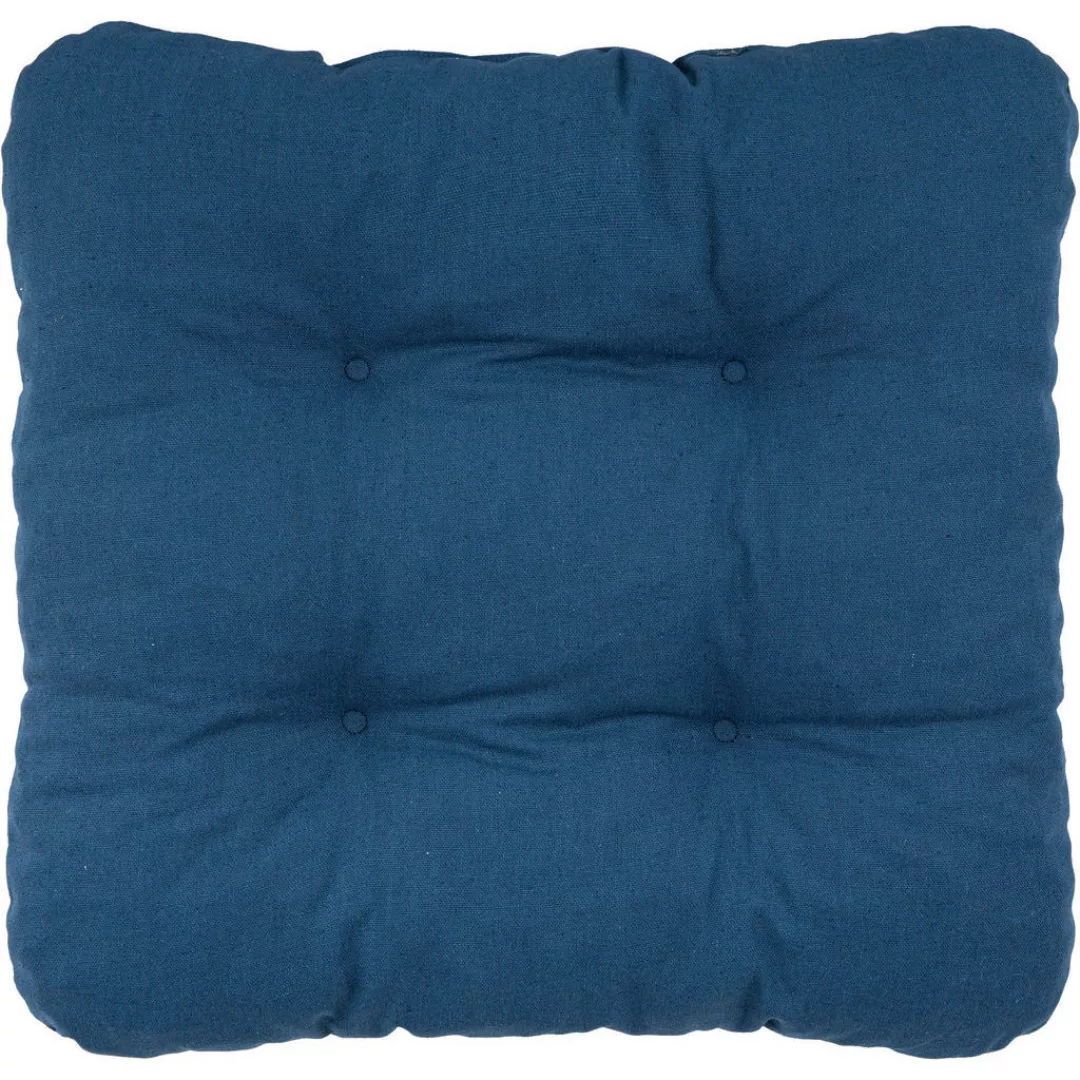 Sitzkissen blau Polyester-Mischgewebe B/H/L: ca. 38x8x38 cm günstig online kaufen