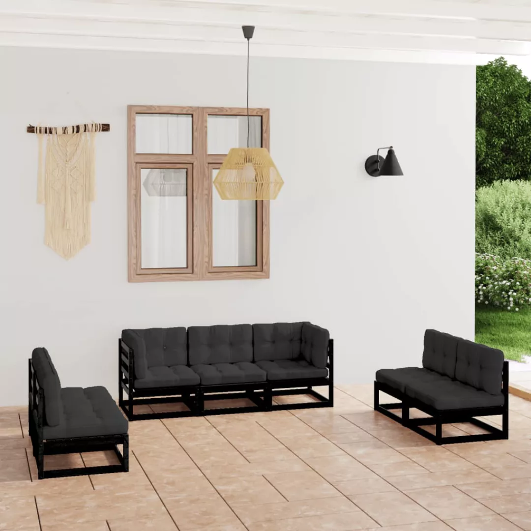 7-tlg. Garten-lounge-set Mit Kissen Massivholz Kiefer günstig online kaufen