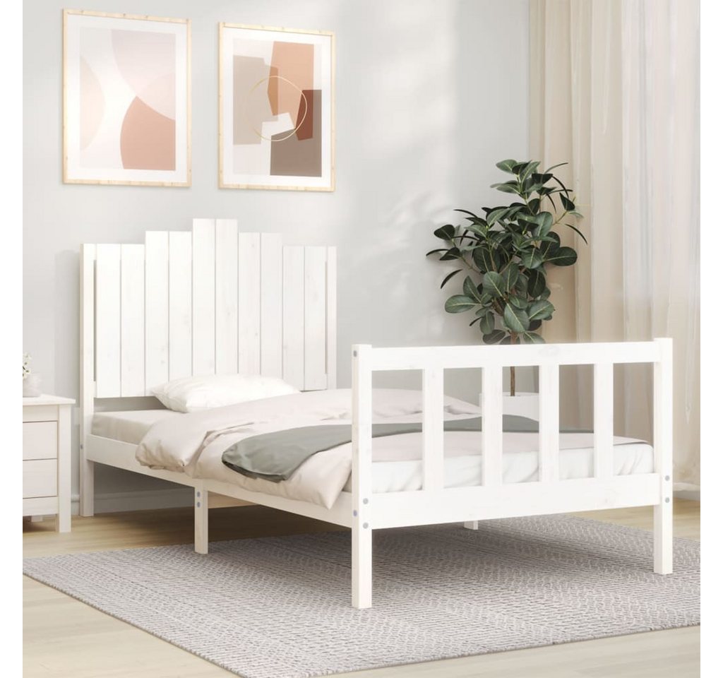 vidaXL Bett Massivholzbett ohne Matratze Weiß 100x200 cm Kiefernholz günstig online kaufen