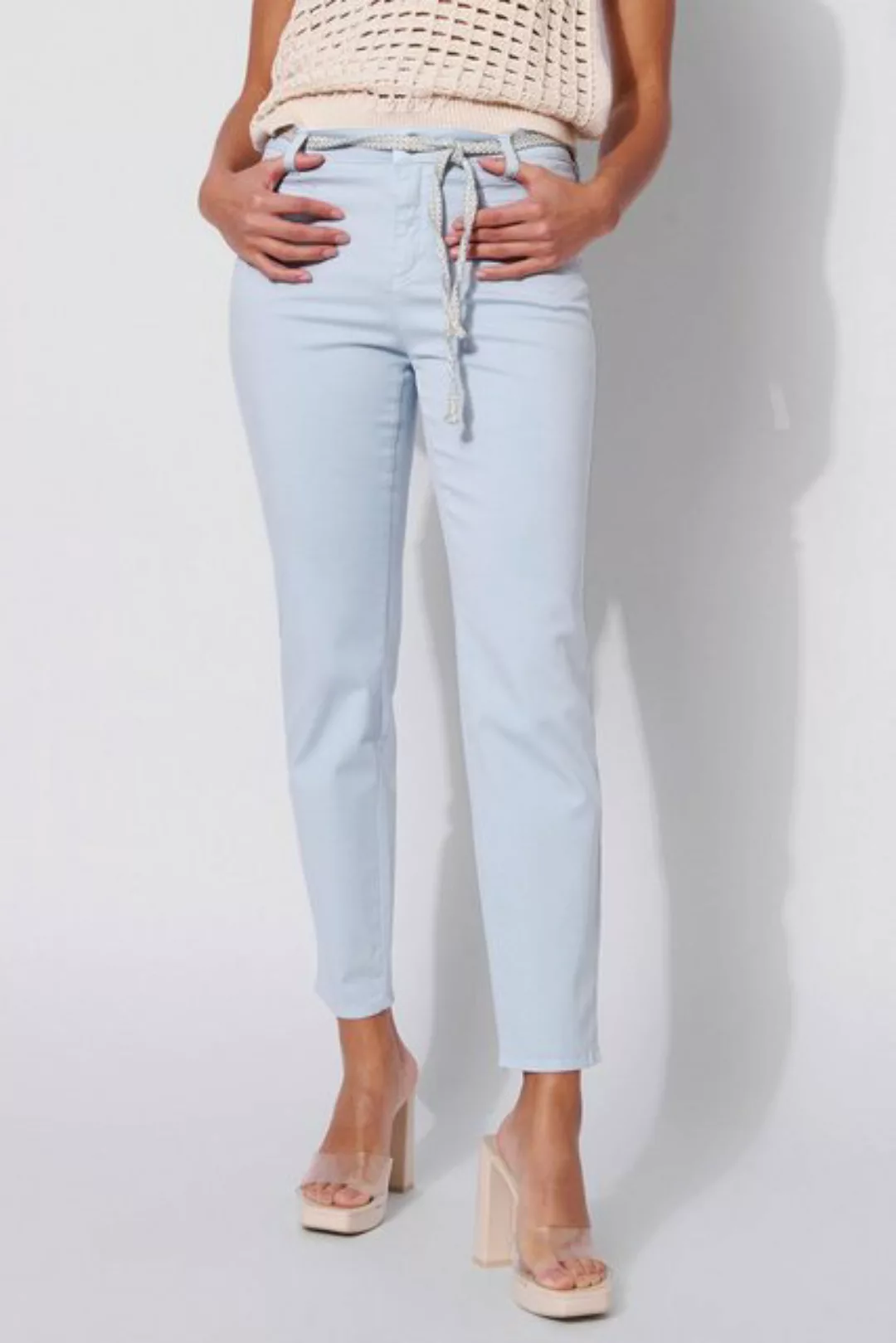 ROSNER 5-Pocket-Hose Alisa_084G mit glitzerndem Bindegürtel günstig online kaufen