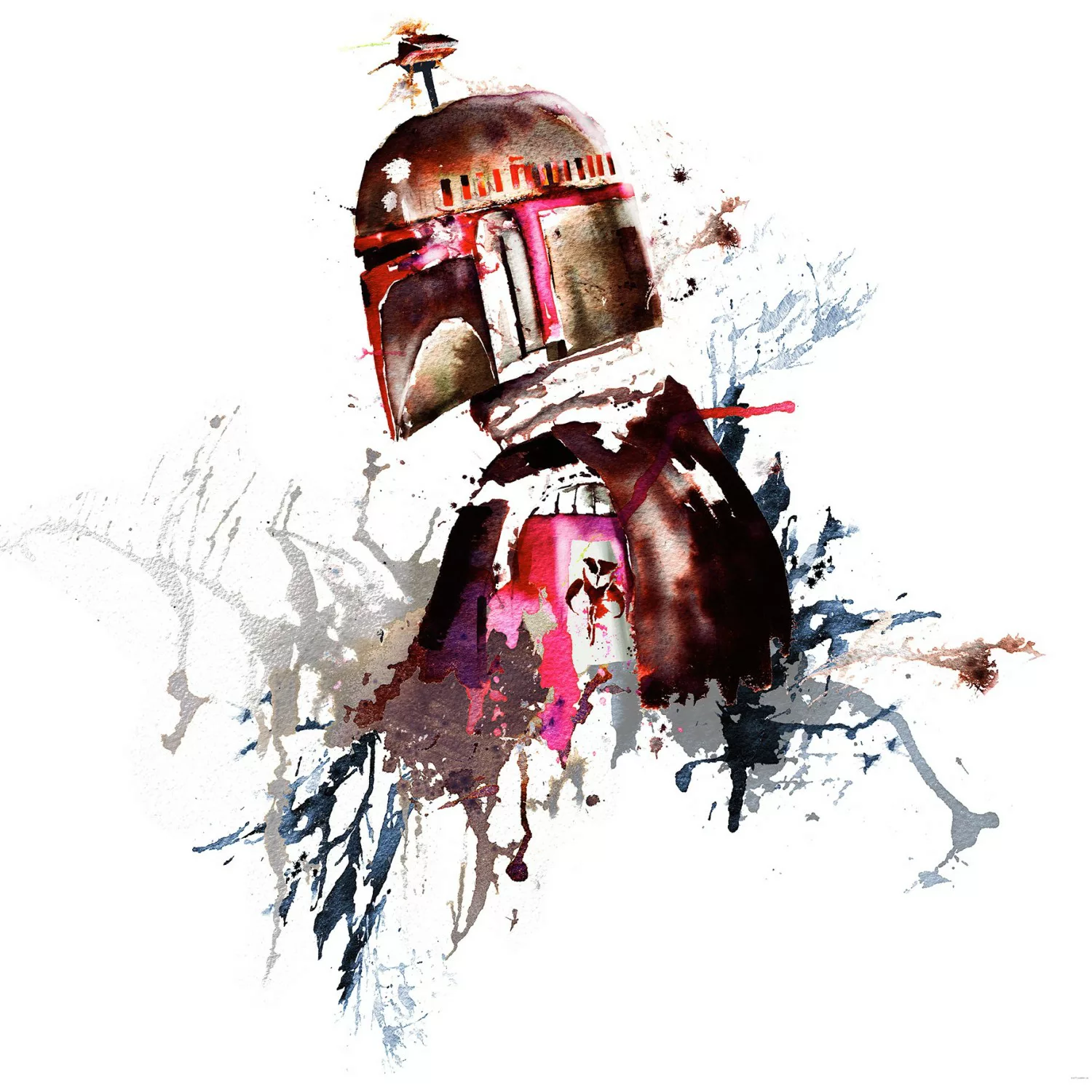 Komar Vliestapete »Star Wars Watercolor Boba Fett«, 250x280 cm (Breite x Hö günstig online kaufen