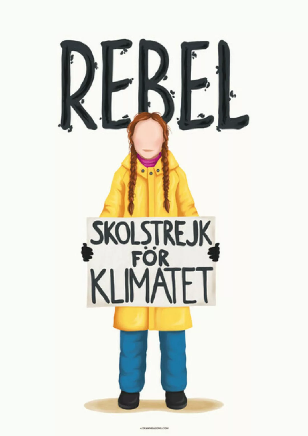 Poster / Leinwandbild - Greta Thunberg Rebel günstig online kaufen