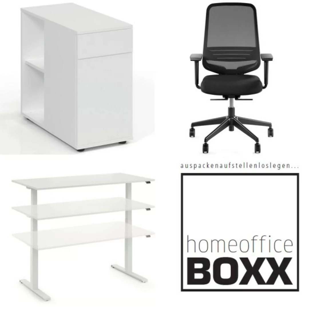 FM Homeoffice BOXX 3.0 - EASY GO Schreibtisch, ATTACK Bürodrehstuhl und STA günstig online kaufen