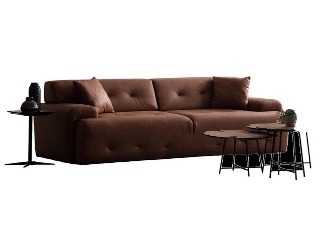 JVmoebel 3-Sitzer 3-Sitzer Sofa Modern Holz Wohnzimmer Möbel Braun farbe Lu günstig online kaufen