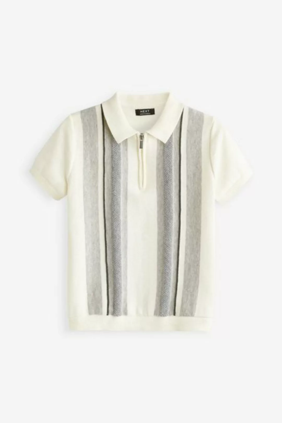 Next Poloshirt Kurzärmeliges, quergemustertes Strickpoloshirt (1-tlg) günstig online kaufen