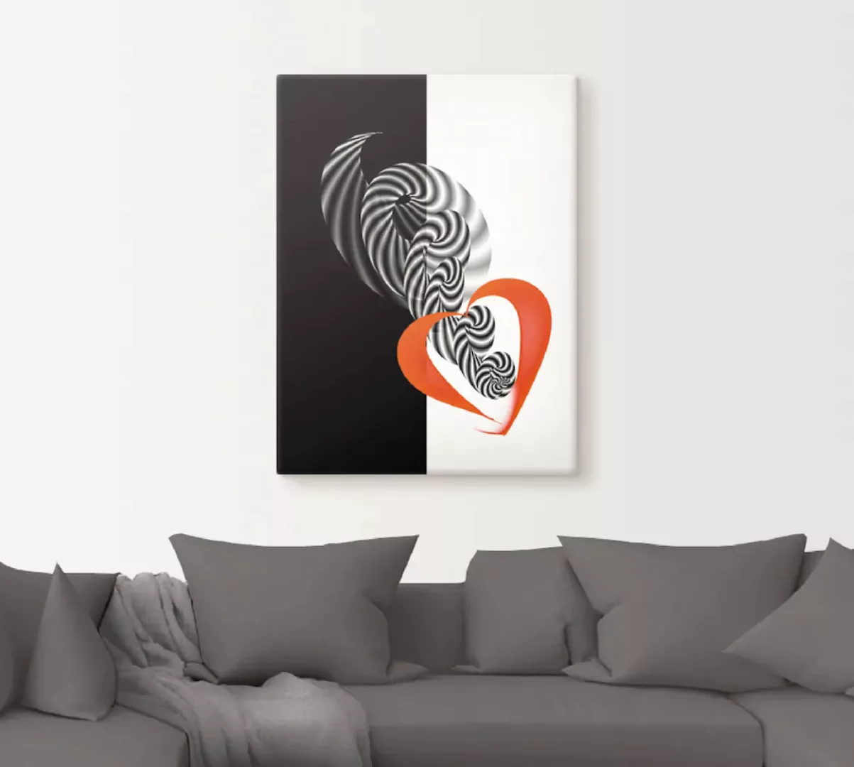 Artland Leinwandbild "In der Mitte des Herzens", Gegenstandslos, (1 St.), a günstig online kaufen