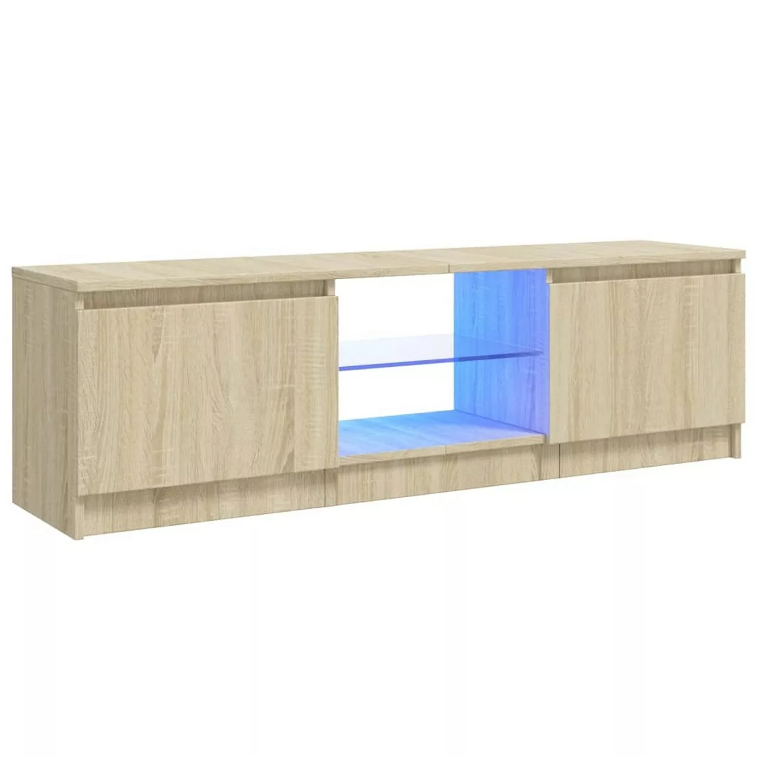 vidaXL TV-Schrank TV-Schrank mit LED-Leuchten Sonoma-Eiche 120x30x35,5 cm L günstig online kaufen