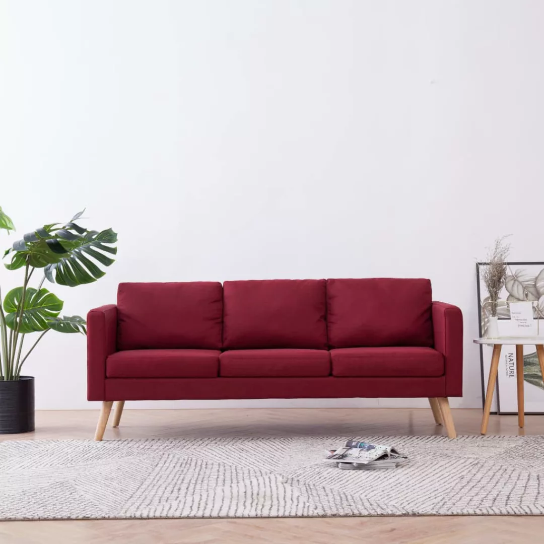 3-sitzer-sofa Stoff Weinrot günstig online kaufen