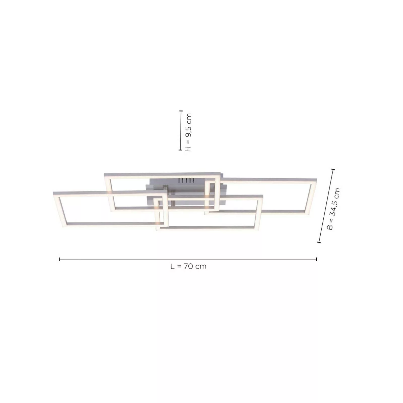 LED-Deckenleuchte Iven, dim, stahl, 70x34,5cm günstig online kaufen