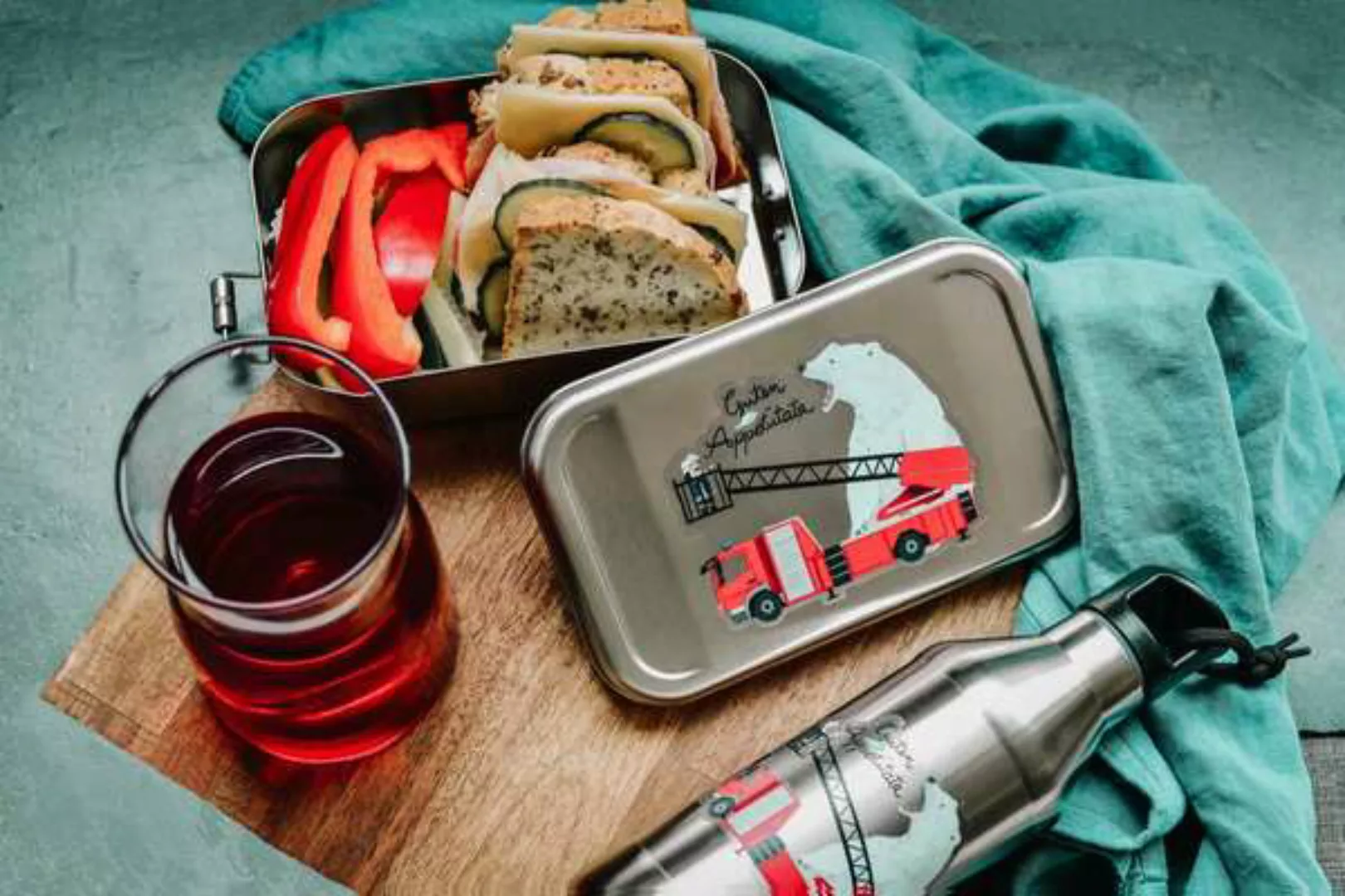 Edelstahl Set Lunchbox & Trinkflasche Guten Appetütata günstig online kaufen