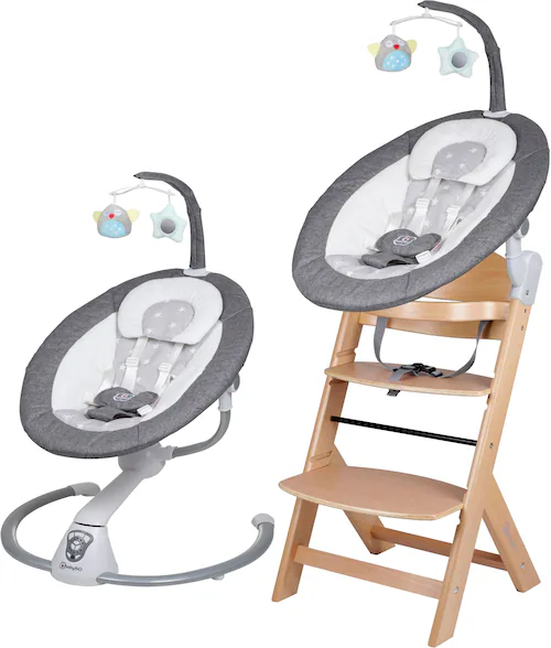 BabyGo Hochstuhl »Family Homey Set, natur/hellgrau«, mit elektrischer Babyw günstig online kaufen