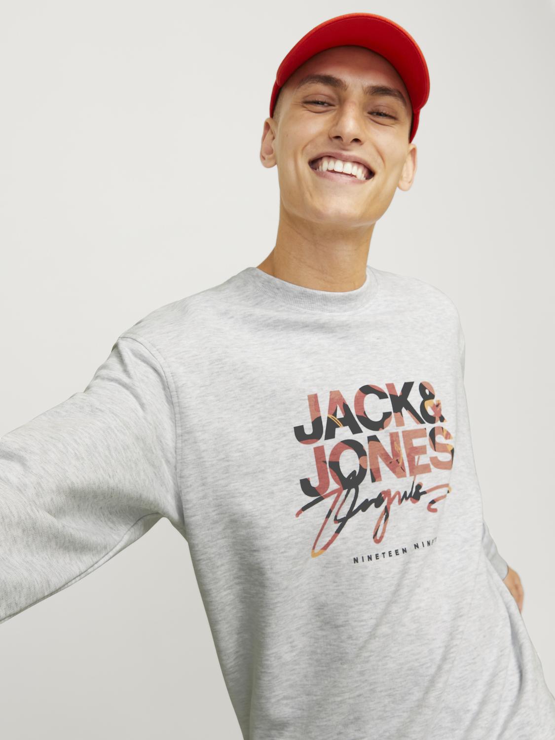 Jack & Jones Sweater "JORARUBA AOP BRANDING SWEAT CREW NECK" günstig online kaufen