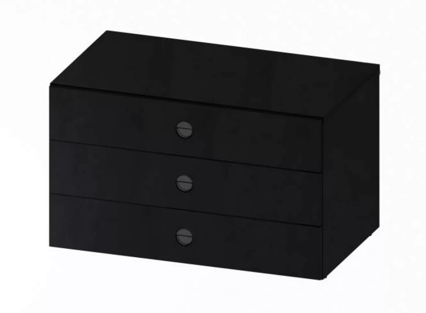 MELIKA 302SXCO Schubkasten-Block 3-teilig für Kleiderschrank Schwarz günstig online kaufen