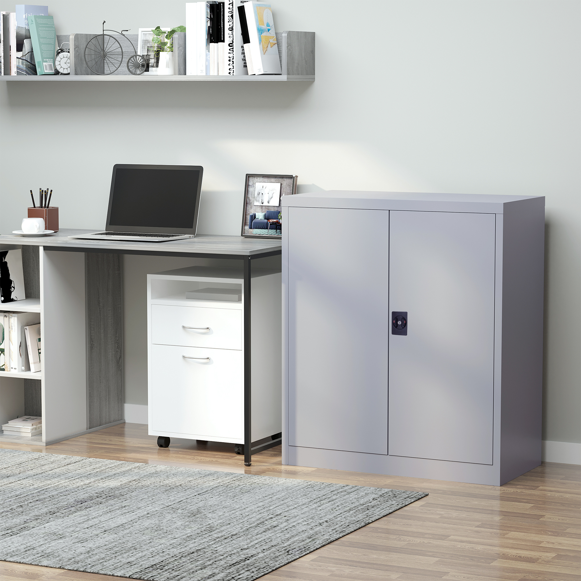 Vinsetto Schrank mit verstellbarem Regal und Sicherheitsschloss für Zuhause günstig online kaufen