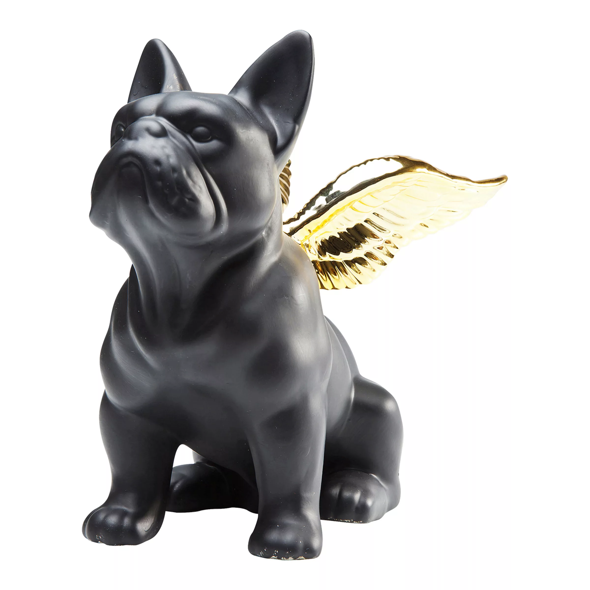 Deko Figur Sitting Angel Dog GoldSchwarz günstig online kaufen
