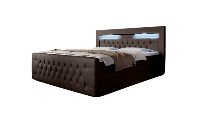 Luxusbetten24 Boxspringbett Sonno, mit RGB-Beleuchtung, USB-Anschluss und S günstig online kaufen