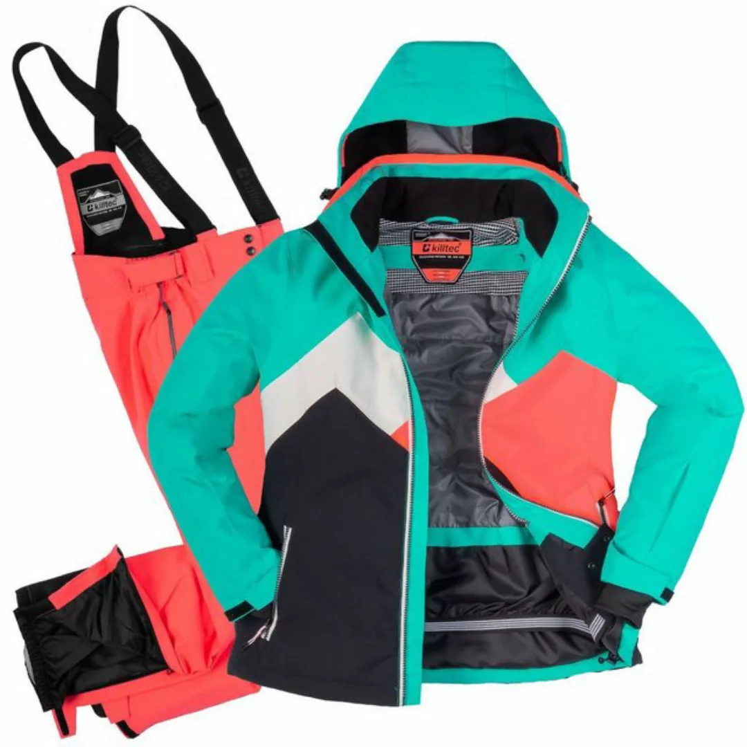 Killtec Skianzug Damen Skijacke + Skihose (aqua/coral, Gr. 36) günstig online kaufen