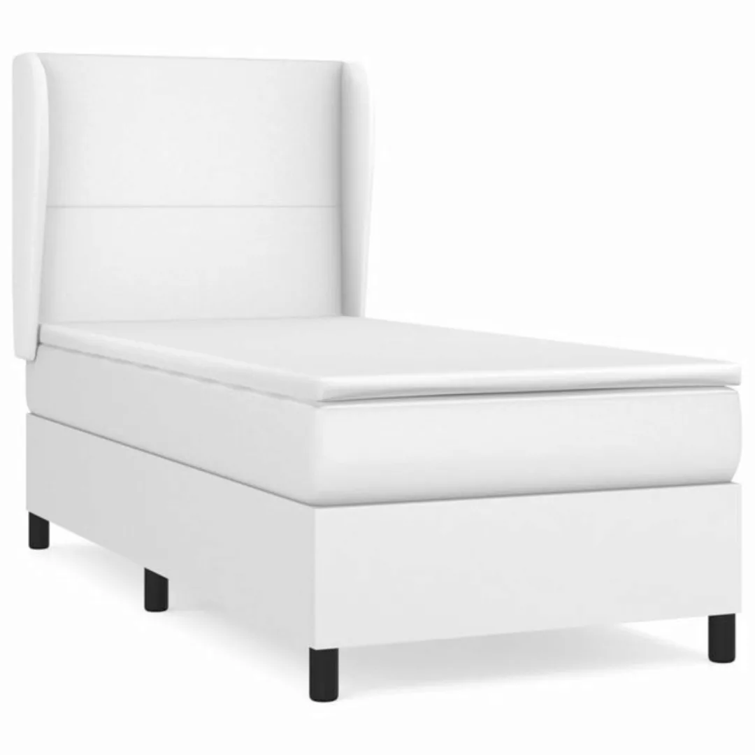 vidaXL Boxspringbett mit Matratze Weiß 90x190 cm Kunstleder1466210 günstig online kaufen